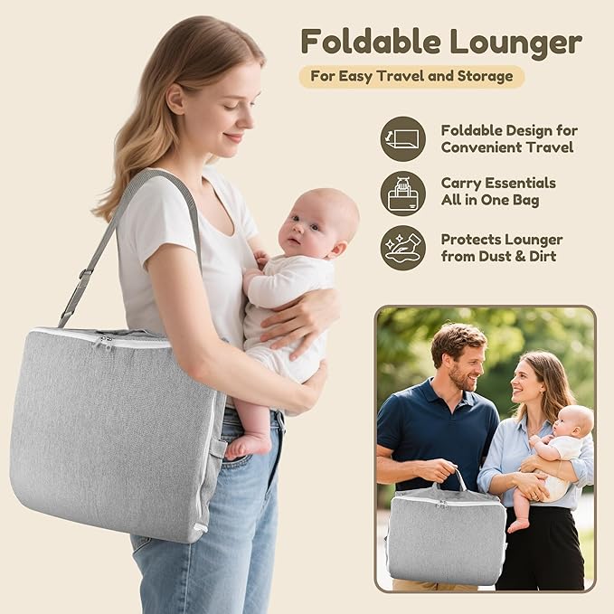 Baby Lounger & Nest for Newborn 0-24 Months, Baby Nest Supervised Breathable Cotton for Newborn, Newborn Essentials Gifts, Breathable Portable Infant Lounnger for Travel and Home(Animal)