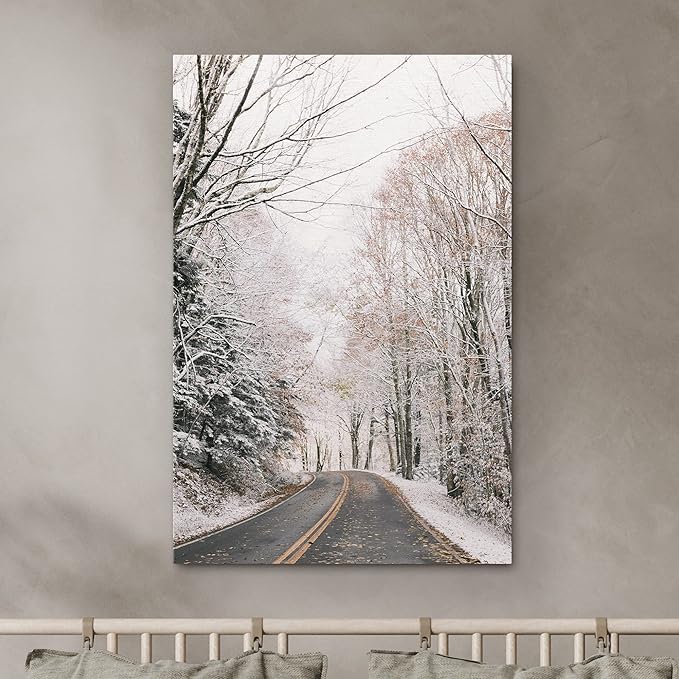 SIGNWIN Canvas Wall Art Woodland Nursery Decor Winter Trees Cool Dramatic Forest Multicolor Nature Photography Rustic - 12x18 inches