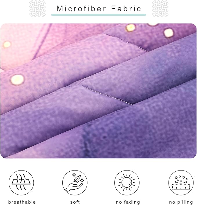 Purple Comforter Set Queen: Light Purple Watercolor Marble Bedding Set Abstract Artwork Gold Glitter Marbling Quilts Modern Aesthetic Bed Set for Women Adults Girls 3 Piece