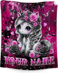 Custom Unicorn Blanket for Women - 60" x 80" Adults Throw Gifts - Plush Fuzzy Gothic Throws Stuff for Living Room, Bed