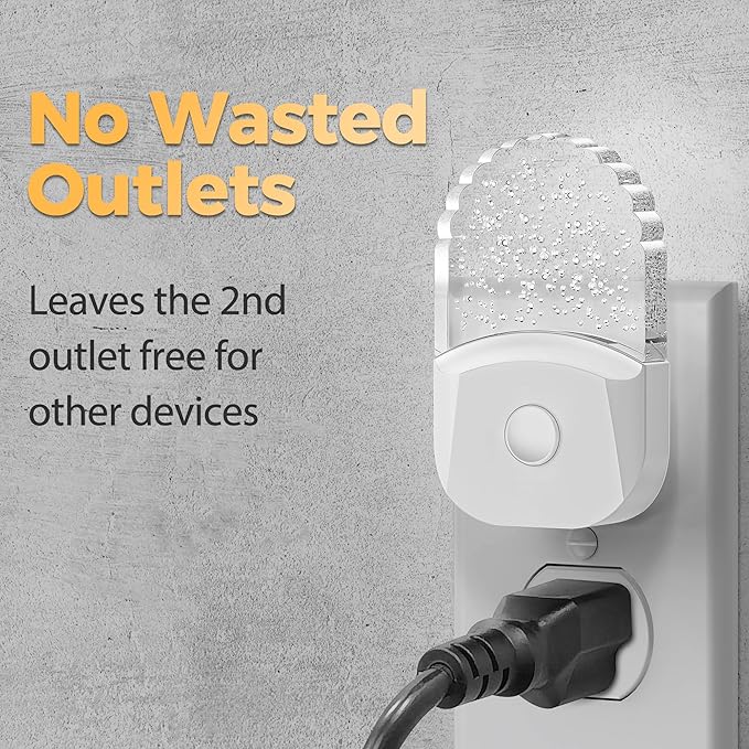 Night Lights Plug Into Wall [2 Pack], Color Changing Night Light for Kids, 8-Color RGB LED Nightlight with Dusk to Dawn Sensor for Bathroom Decor, Children Room, Gift