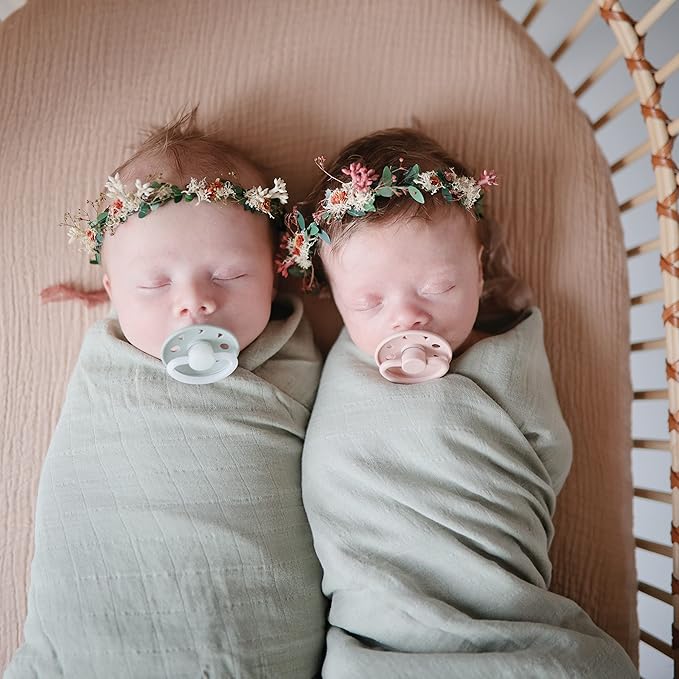 mushie Muslin Baby Swaddle Blanket | 100% Organic Cotton (Sage)