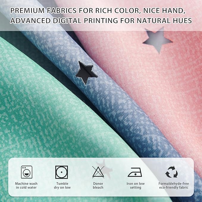 XiDi Pink Grey Green Girls Curtains for Bedroom Rainbow Blackout Short Curtains for Kitchen Cafe Window Room Darkening Kids Childs Nurser Room Wall Decor 84 inches Long 34 inches Wide 2 Panels Set