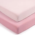 lulumoon Pack and Play Sheets for Girls: Soft Muslin Cotton for Playard Mattress - Stretchy Snug Fit for Baby Trend Pack n Play
