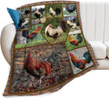 jerkboo Rooster Chicken Blanket Throws Chicken Gifts Chicken Throw Blanket for Girls Women Kids Adults Soft Warm Cozy Fleece Blanket for Couch Sofa Bed 60""x50""