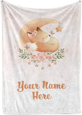 Personalized Baby Blankets with Name | Fox Custom Baby Girl and Baby Boy Newborn Blanket | Unisex Warm Soft Sherpa Swaddle Blanket Minky | (Fox, Sherpa 60"x80")
