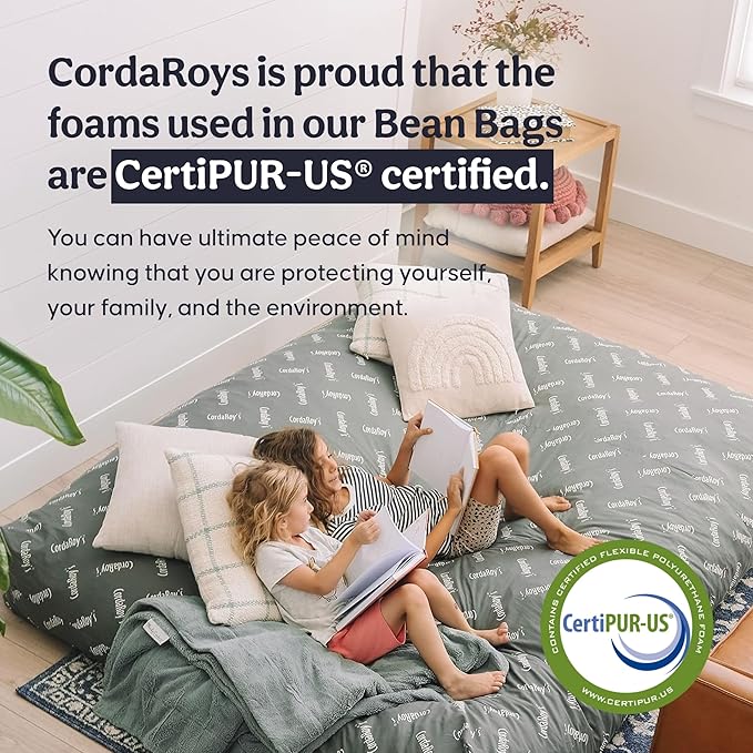 CordaRoy's Chenille Bean Bag-Convertible Bean Bag Chair-Machine-Washable Chenille Fabric Cover-for Basement,Living Room,Game Room,Dorm & More - King Size - Espresso | Made in The USA