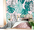 XMPMBM-Tropical Leaf Botanical backsplash Large Decorative Wallpaper Banana Leaf Plant Bedroom Bathroom Wall Mural- W 154" X H 105"（112 Square Foot）