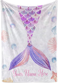 Personalized Blanket for Girls | Custom Mermaid Fleece Throw | Purple Kids Throw | Baby Girl Blanket for Room Décor | Girls Room | Kids Blanket | Mermaids (Sherpa – 60x80)