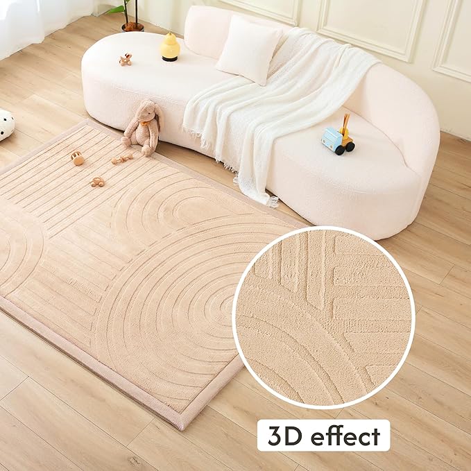 Hakuna Matte Premium Baby Playmat for Floor 60" x 80" Arches – Cloudsoft Coral Velvet Memory Foam Rug for Crawling – Non-Slip, Water-Resistant, Non-Toxic, Easy-Care, Thick Play Mat for Baby