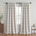 MYSKY HOME 100% Blackout Plaid Farmhouse Linen Curtains 102 Inch Long for Living Room Double Layer Windowpane Drapes Thermal Insulated Privacy Protection Rod Pocket Back Tab, 2 Panels, 52" W, Black