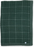 Little Unicorn Evergreen Plaid Cotton Muslin Quilt Receving Blanket | 100% Cotton | Super Soft | Babies and Toddlers | 30" x 40" | Machine Washable