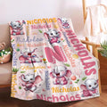 Personalized Custom Pink Elephant Blanket Gifts for Kids Boys Girls with Name - Customized Pink Elephant Super Soft Lightweight Flannel Sheets Decor for Crib Nap Couch - 90"x120" for Whole Family