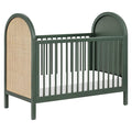 Babyletto Bondi Cane 3-in-1 Convertible Baby Crib - GREENGUARD Gold Certified Convertible Crib to Toddler Bed & Daybed - Wooden Baby Bed - 4 Adjustable Heights - Made of 100% Solid Wood - Forest Green