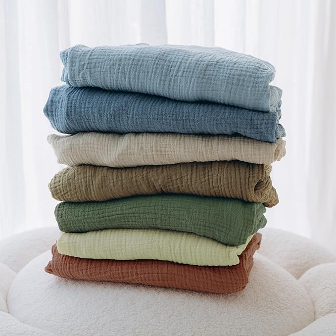 Dreamology Crib Sheets, Standard Muslin Crib Sheet Girls, Boys, 2 Pack Crib Sheet,Breathable Toddler Bed Sheets,Crib Sheets Cotton for Standard Cribs & Toddler Mattress Fitted,52x28 | Rust and Ecru