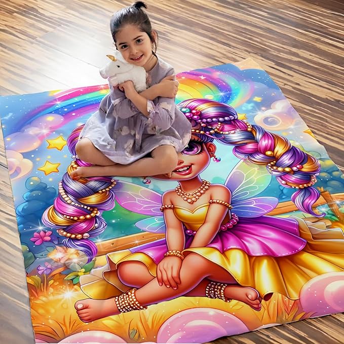 Blanket for Girls, Fairy Throw for Kids Teens 60x80 Inches Soft Warm Lightweight Cute Throw Blankets for Sofa Couch Bed Travel Daughter Birthday Gift
