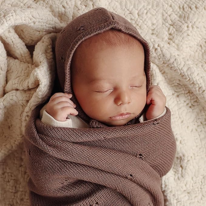 Organic Baby Blanket + Hat Gift Set for Girls- 100% Soft Luxury Cotton Receiving Swaddle Blanket + Bonnett Registry for Newborns & Infants (Ballet Slippers + Hat)