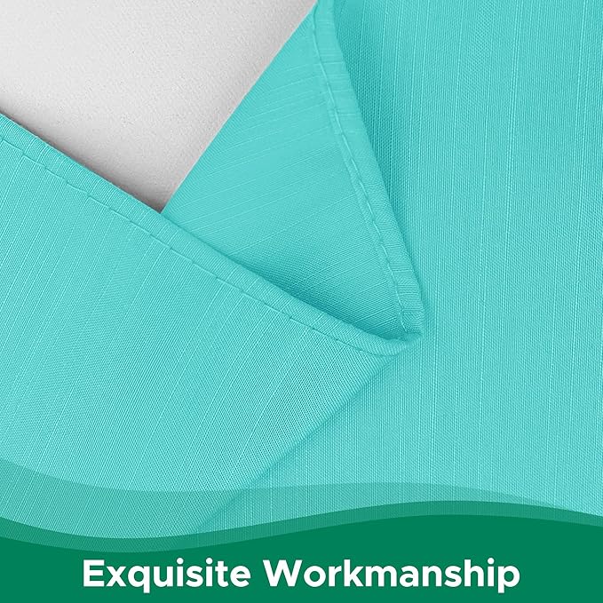 Biscaynebay Wrap Around Bed Skirts for King & Cal King Beds with Short Drop of 12", Aqua Adjustable Elastic Dust Ruffles Easy Fit Wrinkle Resistant Silky Luxurious Fabric Machine Washable