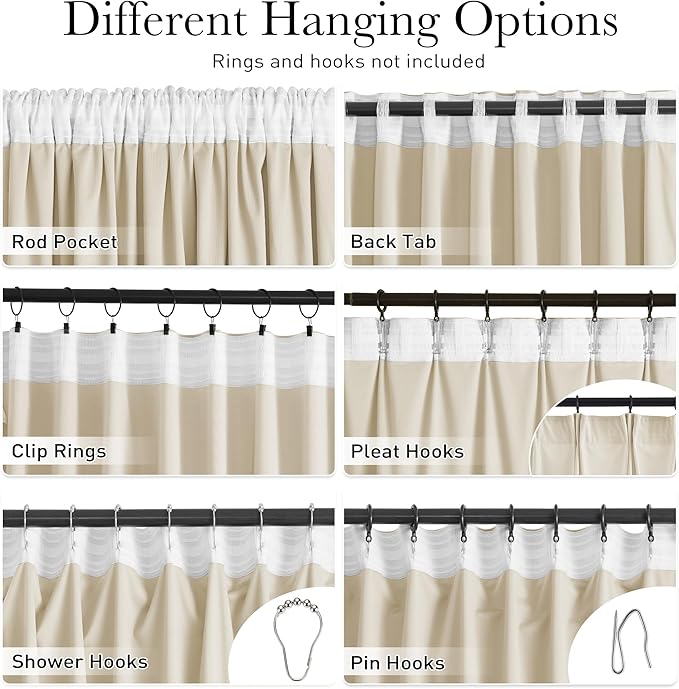 StangH Beige Doorway Curtains 84 inch Long Velvet Light Dimming Thermal Insulated Drapes for Nursery Bedroom Back Tab Privacy Home Decor for Living Room, W42 x L84, 2 Panels