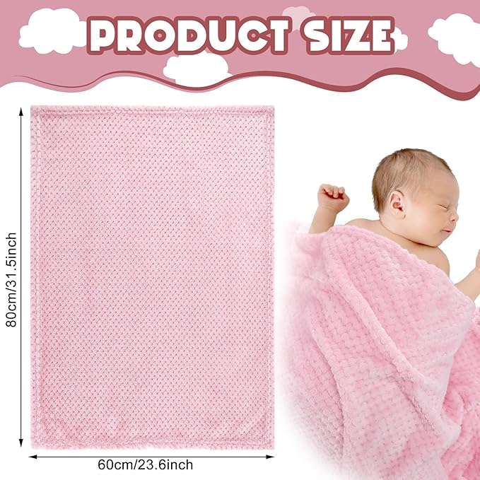 Frienda 4 Pcs Baby Fuzzy Blanket Fluffy Baby Blanket for Boys Girls Soft Warm Infant Newborn Toddler Receiving Nursery Bed Supplies, 32 x 24 Inch(Fresh Color)