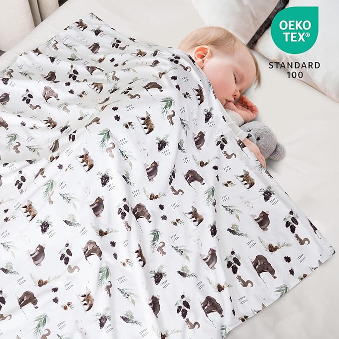 david's kids Micro Fleece Minky Baby Blanket for Boys Girls with Double Layer and Soothing Raised Dots, Breathable and Soft Lightweight Receiving Blanket for Newborns, 30x40 Inches, Animals