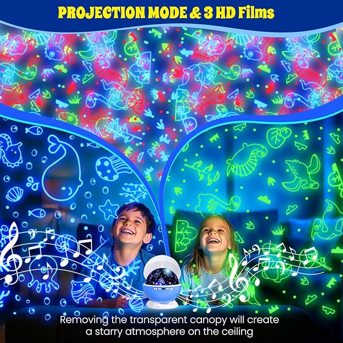 Night Light Projector, Night Light for Kids, Star Projector, 54 Light Color 360 Degree Rotation Kids Night light, Rechargeable Lamp for Bedroom, Light Projector Birthday Christmas Gifts for Boys Girls