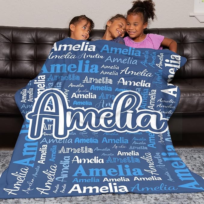 Dr.TOUGH Personalized Blanket for Adult Kids with Name Customized Blankets Personalized Throw Blanket for Christmas Birthday Gifts