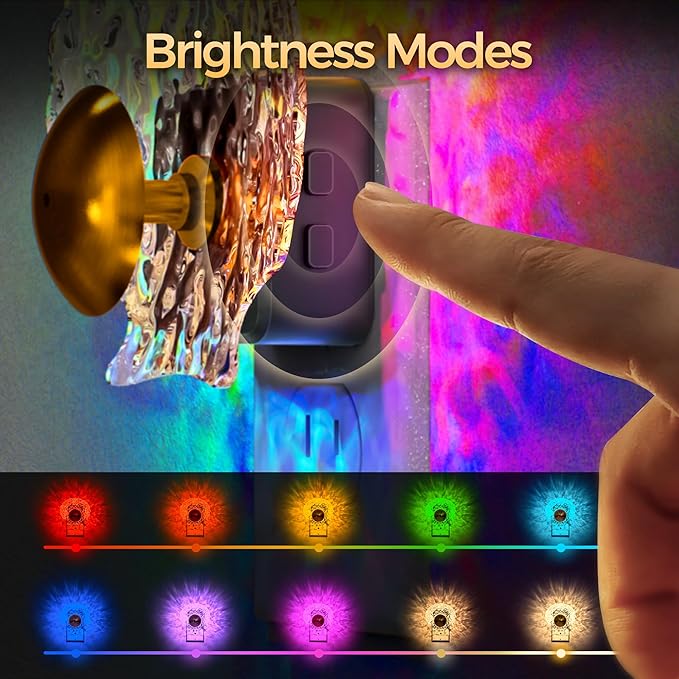 DORESshop LED Night Light, Night Lights Plug into Wall Dynamic RGB Color Changing NightLight, Dusk to Dawn Sensor Nightlights for Hallway, Bedroom, Bathroom, Stairway, Christmas Gift