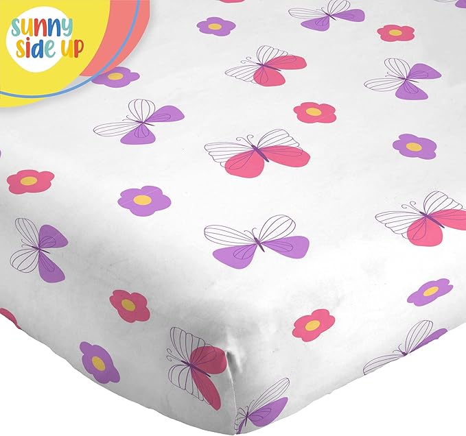 Sunny Side Up Magic Castle Twin Sheet Set - 3 Piece Kids Bedding Set Includes Pillow Cover – Super Soft Floral Butterfly Microfiber Sheets