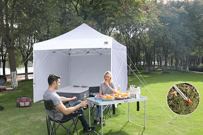 ABCCANOPY Easy Pop Up Canopy Tent with Sidewalls 10x10 Commercial -Series, Black