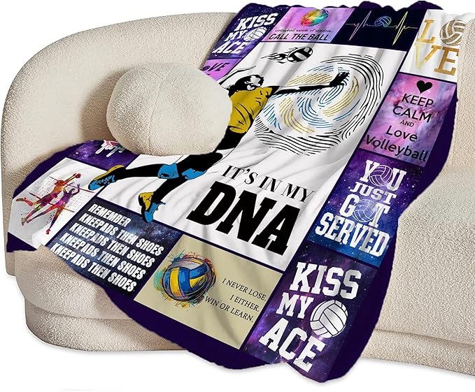 Volleyball Blanket Volleyball Gifts for Girls Boys Woman Kids Lover Sport Throw Blankets Soft Blanket Warm Fleece Flannel Plush Blankets for Bed Sofa Couch 50"x60"