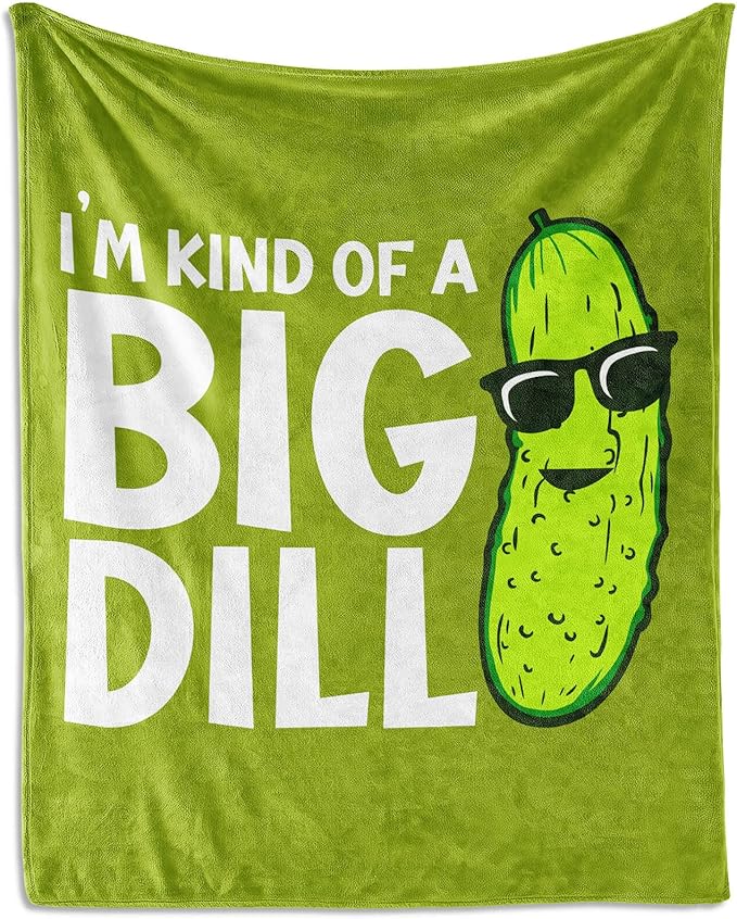 Pickle Throw Blanket for Baby - 30x40 Inches Lap Size - Soft Fluffy Cozy Blankets Gift - Green Funny Blanket Throws for Couch, Work