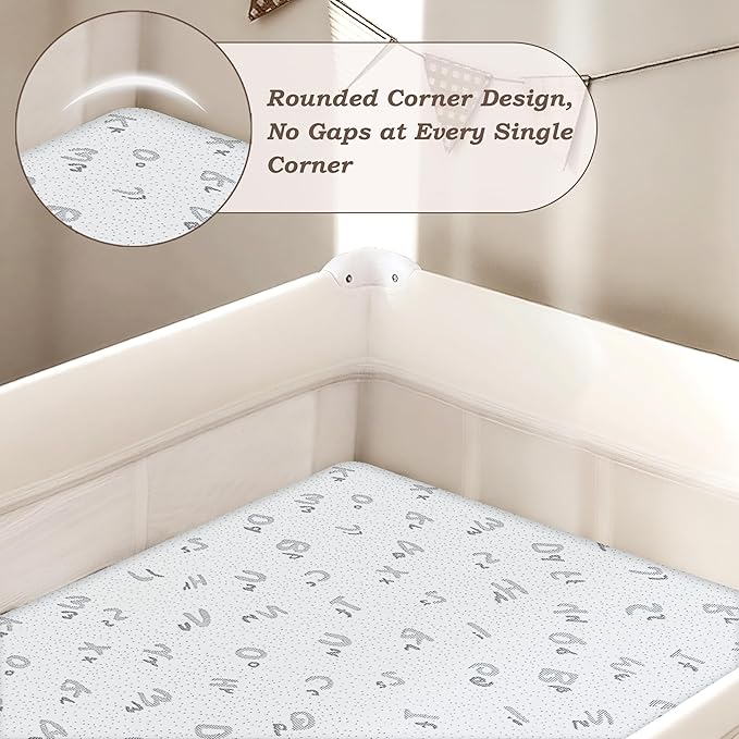 Trifold Pack and Play Mattress - 38"x26" Pack N Play Mattresses Pad with Breathable Removable Cover - Dual-Sided Memory Foam Foldable Portable Travel Baby Crib Mattress