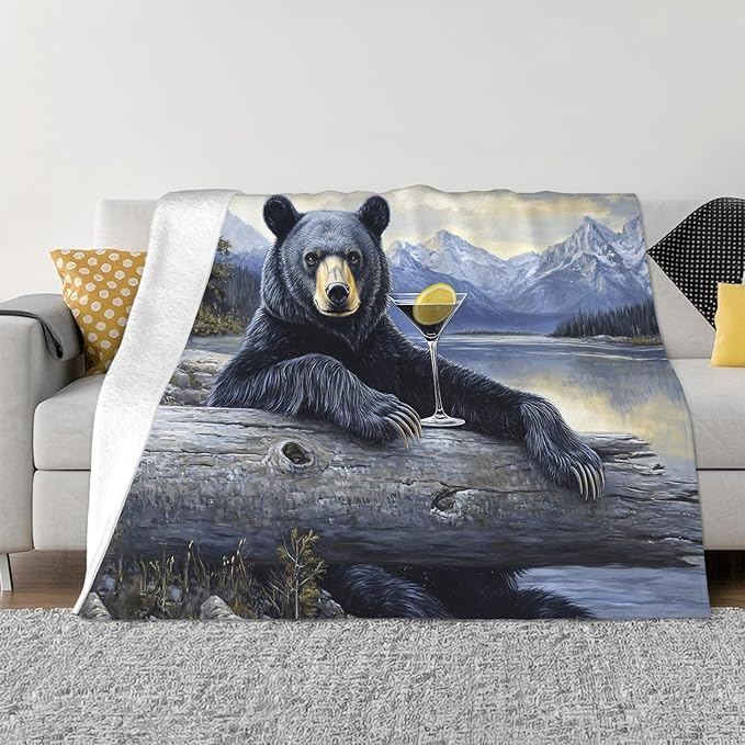 Tijuboni Bear Cabin Throw Blanket Bear Gifts for Girls Boys Women Men Kids Adults Soft Flannel Fleece Blanket for Couch Sofa Bed Home Decor 50"x60"