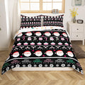 Feelyou Merry Christmas Decorative Comforter Cover Toddler Size Xmas Cartoon Santa Claus Snowmen Duvet Cover Winter New Year Bedding Set Gifts for Kids Boys Girls 1 Pillow Case