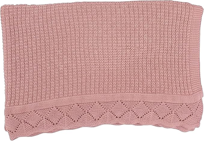 Baby Knit Blanket, 100% Cotton Waffle Patterns, Soft, Cozy, Lightweight Swaddle for Newborn & Infant Swaddling Beige Neutral, Perfect Baby Shower Ideas Rose Pink 28x36