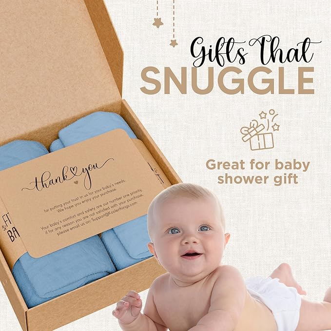 Bassinet Fitted Sheets - Compatible with Ingenuity Foldaway Rocking & Lullanight Soothing | 100% Organic Muslin Cotton - Light Blue + Dark Blue | 32x19 (2 Pack)