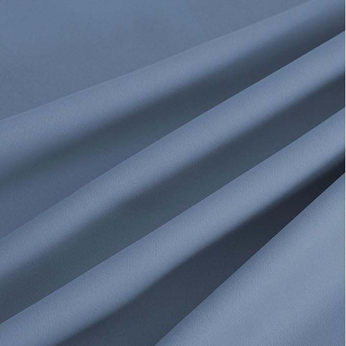 NICETOWN Stone Blue Energy Saving Drapes - Grommet Thermal Insulated Shades for Home Office, Yard, Flat, Bedroom, Hall - Durable, 2 Panels, W52 x L63