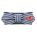 Creative Knitwear Ole Miss Rebels Infant Girls Navy/White Striped Hair Knot Headband Embroidered Logo - Size Newborn - 4T