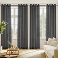 RYB HOME Black Sheer Curtains, Light Filtering Extra Long Grommet Top Elegant Window Panels, Airy & Breathable Voile Sheer Drapes for Large Window, Living Room, Bedroom, 54W by 96L, Set of 4