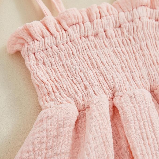 Newborn Baby Girl Bodysuit Sleeveless Halter Frill Romper One-piece Jumpsuit with Headband Summer Clothes Set