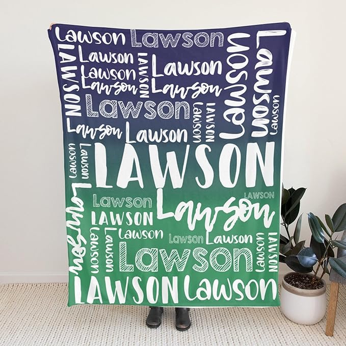 Dr.TOUGH Personalized Blankets with Name Customized Baby Blankets for Girls Boys Adults Monogrammed Blankets and Throws Christmas Birthday Mothers Valentines Day Gift (Z-Colorful 02, 30''×40'')