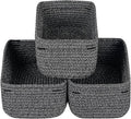 CubesLand Mixed Black Baskets Bins for Organizing,Small Woven Storage Baskets for Shelves,Cute Closet Cube Bins Set 3,Baby Nursery Cube Organizer Toys Basket Bin,Home Decor Organization Bins