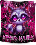 Custom Adults Blanket for Women - 60" x 80" Raccoon Blankets for Girls - Soft Plush Throw Stuff for Living Room, Home