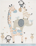 SAFAVIEH Carousel Kids Collection Area Rug - 10' x 14', Ivory, Animal Design, Non-Shedding & Easy Care, Ideal for High Traffic Areas for Boys & Girls in Playroom, Nursery, Bedroom (CRK120A)