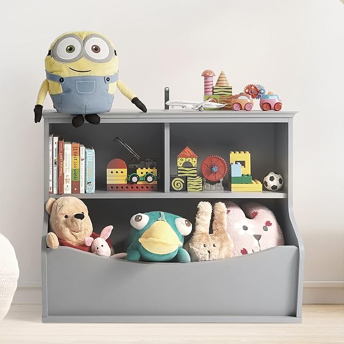 CAPHAUS Kids' Multifunctional Book and Toy Storage Cubby - Open Shelf Organizer for Nursery, Playroom, Closet - Home Organization Toy Bookcase