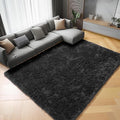 ONASAR Black Area Rugs for Living Room Bedroom, 5x8 Fluffy Shaggy Rug, Washable Soft Plush Large Indoor Floor Carpet for Nursery Kids Girls Boys Teen Dorm Bedside Playroom Home Office Decor Aesthetic