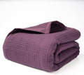 Salt Earth GOTS Certified 100% Organic Cotton Throw Blanket, 55" X 60" Blankets & Throws for Bed, Throw Blanket for Couch,Modern & Cozy Blanket, All Season Waffle Blanket, Soft Blanket (Plum Perfect)