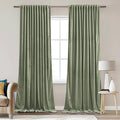 StangH 90 inch Length Sage Green Velvet Curtains Heavy Thick Privacy Room Dividers, Room Darkening Thermal Insulated Panels for Bedroom Dining Room, W62 x L90, 2 Panels
