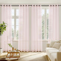 RYB HOME Voile Curtains for Living Room, Breathable Airy Lightweight Grommet Window Panels, Light Filtering Curtains for Living Room, Kids' Room, Peach Blush, 54" W x 84" L, Set of 4 Panels